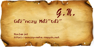 Gönczy Máté névjegykártya
