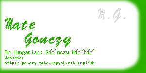 mate gonczy business card